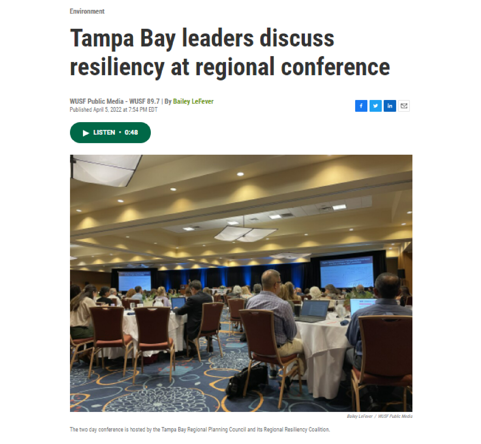 Tampa Bay leaders discuss resiliency at regional conference